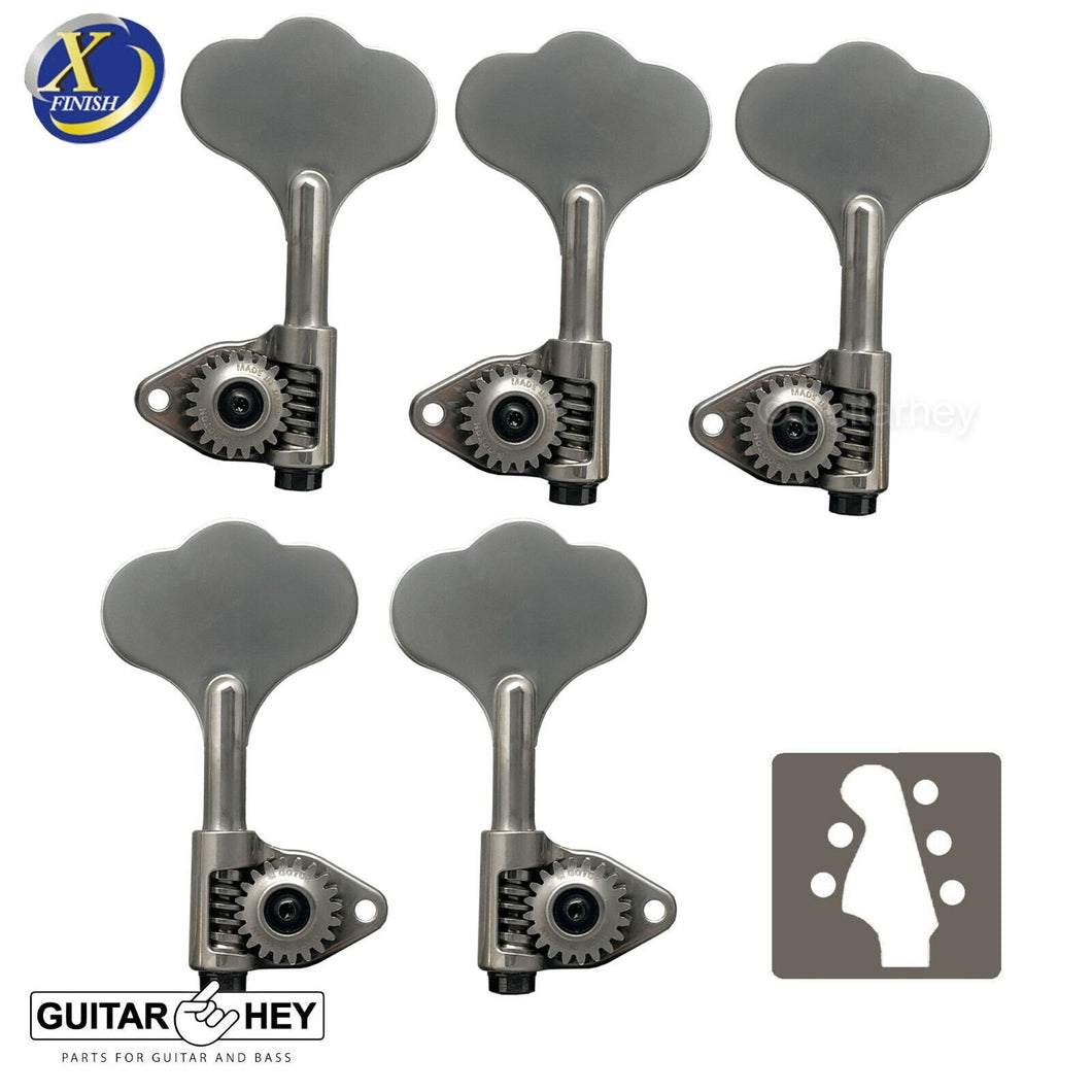 NEW Gotoh GBU510C-9 Compact Bass 5-String Tuners Open-Gear 2x3, ANTIQUE X-NICKEL