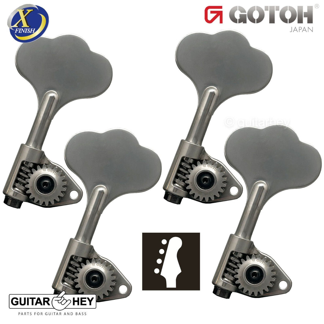 NEW Gotoh GBU510C-9 Compact Bass 4-String Tuners Open-Gear Right Handed X-NICKEL