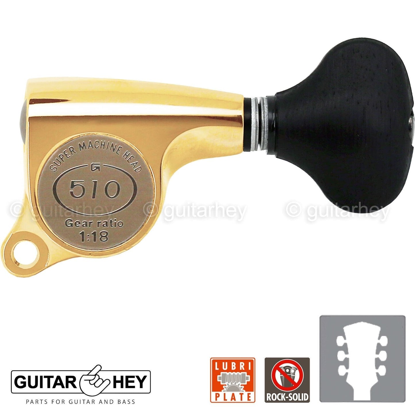 NEW Gotoh SGS510Z-ES5 L3+R3 Set Mini Tuners Super Machine 1:18 Ratio 3x3 - GOLD