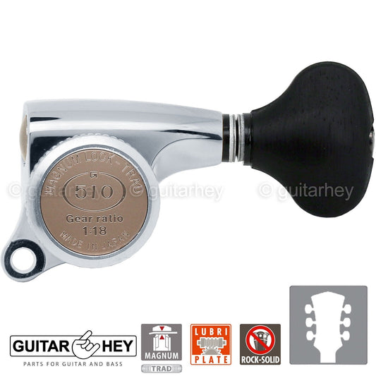 NEW Gotoh SGS510Z-ES5 MGT L3+R3 Set Mini Locking Tuners 1:18 Ratio 3x3 - CHROME
