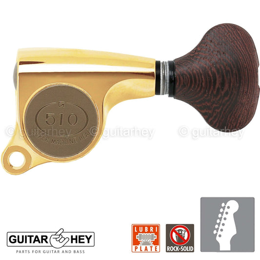 NEW Gotoh SGS510-TS5 Super Machine Heads 6 in Line Mini Tuners Right-Handed GOLD