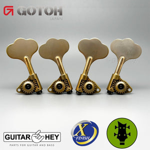 NEW Gotoh GBU510C-9 Compact Bass L2+R2 Tuners Open-Gear 2x2 - ANTIQUE X-GOLD