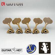 Load image into Gallery viewer, NEW Gotoh GBU510C-9 Compact Bass 5-String Tuners Open-Gear 2x3, ANTIQUE X-GOLD