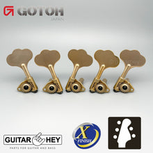 Load image into Gallery viewer, NEW Gotoh GBU510C-9 Compact Bass 5-String Tuners Open-Gear 3x2, ANTIQUE X-GOLD