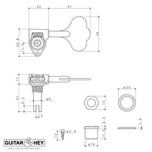 Carregar imagem no visualizador da galeria, NEW Gotoh GBU510C-9 Compact Bass 5-String L2+R3 Tuners Clover Key 2x3 - CHROME