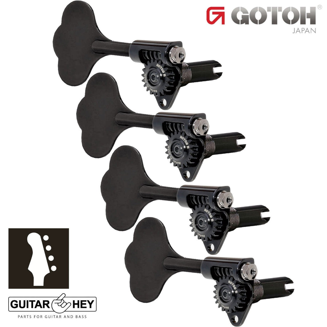 NEW Gotoh GBU510C-9 Compact Bass 4-in-line Tuners Treble LEFT-HANDED - BLACK