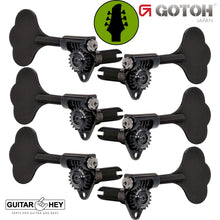 Load image into Gallery viewer, NEW Gotoh GBU510C-9 Compact Bass 6-String L3+R3 Tuners Clover Key 3x3 - BLACK