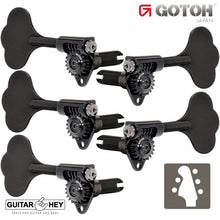 Load image into Gallery viewer, NEW Gotoh GBU510C-9 Compact Bass 5-String L2+R3 Tuners Clover Key 2x3 - BLACK