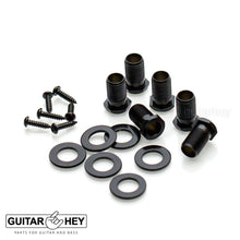 Load image into Gallery viewer, NEW Hipshot Grip-Lock STAGGERED LOCKING TUNERS 6 In Line AMBER Hex Keys - BLACK