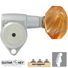 Load image into Gallery viewer, NEW Hipshot Grip-Lock NON-STAG Locking Tuners 6 In Line AMBER Hex Keys - SATIN