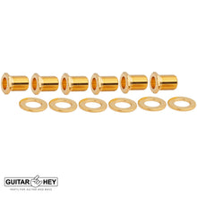 Carregar imagem no visualizador da galeria, NEW Hipshot STAGGERED Tuners Fender® Directrofit™ LOCKING HEX Amber Keys - GOLD