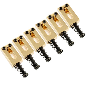 NEW (6) Narrow 2-1/16" Saddles for Modern/Import Fender Strat® 52mm - GOLD