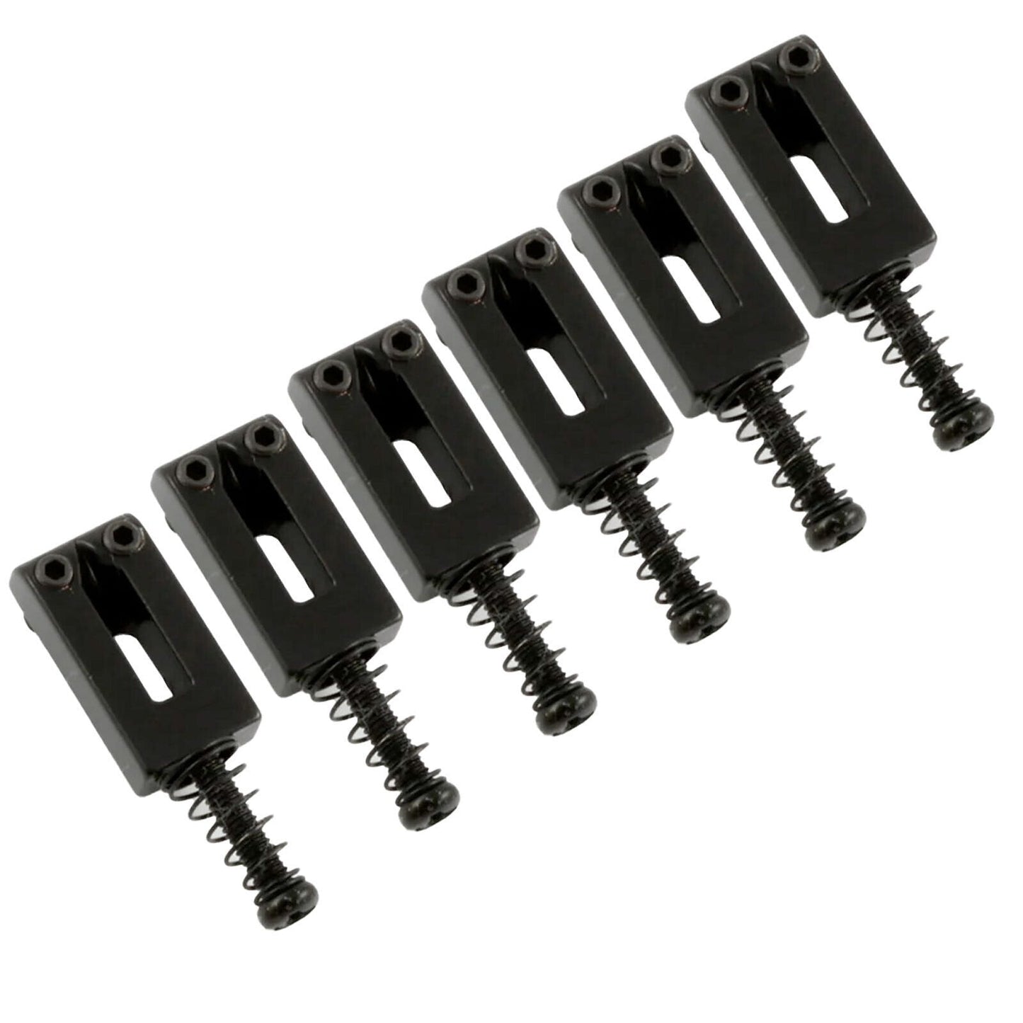 NEW (6) Narrow 2-1/16" Saddles for Modern/Import Fender Strat® 52mm - BLACK