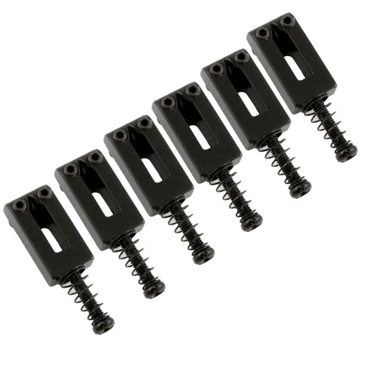 NEW (6) Narrow 2-1/16" Saddles for Modern/Import Fender Strat® 52mm - BLACK