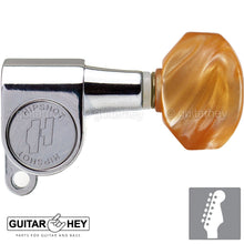 Carregar imagem no visualizador da galeria, NEW Hipshot Classic Mini Tuners 6 in line STAGGERED AMBER HEX Buttons - CHROME