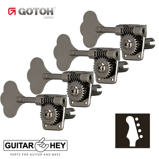 NEW Gotoh GB528 Res-O-Lite LEFTY HANDED Bass 4-in-Line Lightweight - COSMO BLACK