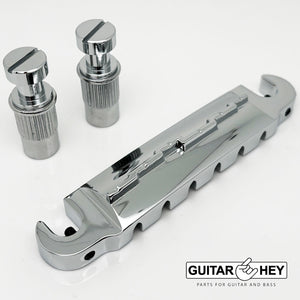 NEW Wrap Around BRASS Bridge Tailpiece for Gibson Les Paul Junior Jr - CHROME