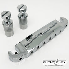 Load image into Gallery viewer, NEW Wrap Around BRASS Bridge Tailpiece for Gibson Les Paul Junior Jr - CHROME