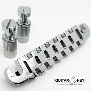 NEW Wrap Around BRASS Bridge Tailpiece for Gibson Les Paul Junior Jr - CHROME