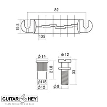 Load image into Gallery viewer, NEW Wrap Around BRASS Bridge Tailpiece for Gibson Les Paul Junior Jr - CHROME