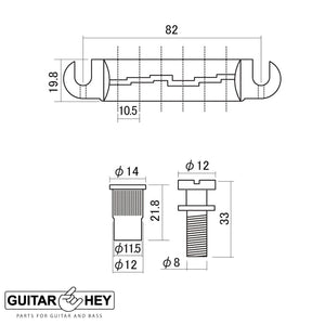 NEW Wrap Around BRASS Bridge Tailpiece for Gibson Les Paul Junior Jr - CHROME