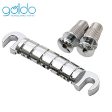 Load image into Gallery viewer, NEW Goldo HWGT Aluminum Tailpiece Wrapper M8 Spacing 3-1/4&quot; Studs - CHROME