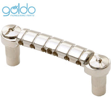 Load image into Gallery viewer, NEW Goldo HWGT Aluminum Tailpiece Wrapper M8 Spacing 3-1/4&quot; Studs - NICKEL