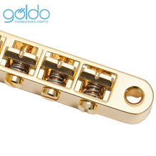 Load image into Gallery viewer, NEW Goldo HWG2 3-Point Vario Steel Saddle Bridge - GOLD