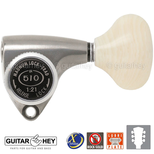 NEW Gotoh SGV510Z-VL5 MGT L3+R3 LOCKING Tuners Set 3x3 - ANTIQUE X-FINISH NICKEL