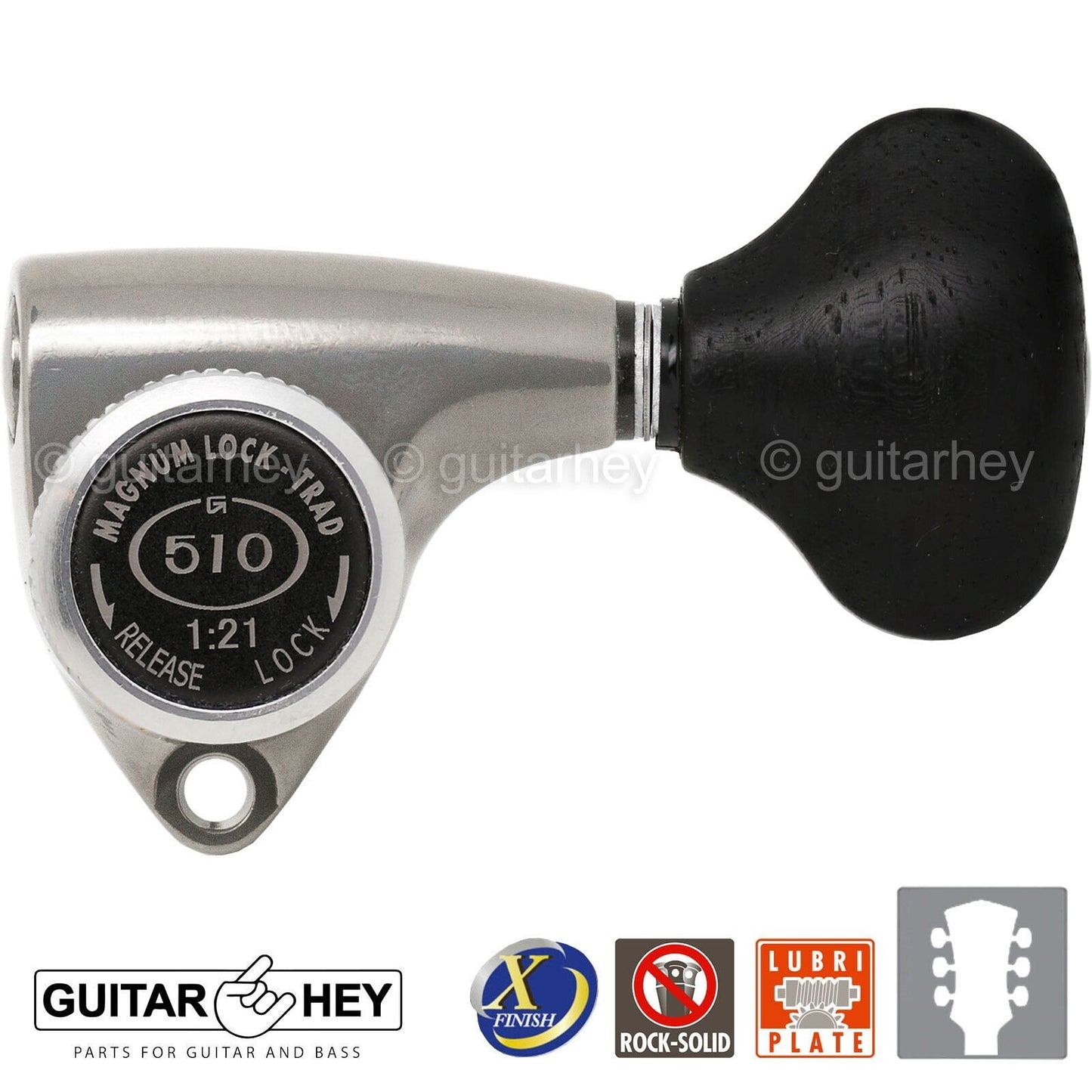 NEW Gotoh SGV510Z-EL5 MGT L3+R3 LOCKING Tuners Set 3x3 - ANTIQUE X-FINISH NICKEL