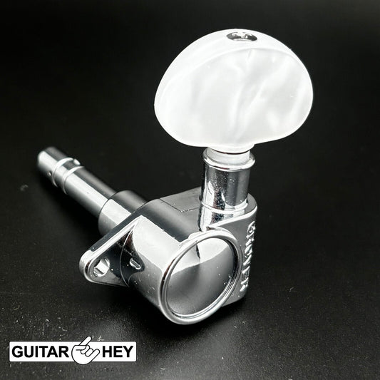 NEW Grover 106 Original Locking Rotomatic Tuners Dome Pearl Buttons 3x3 - CHROME