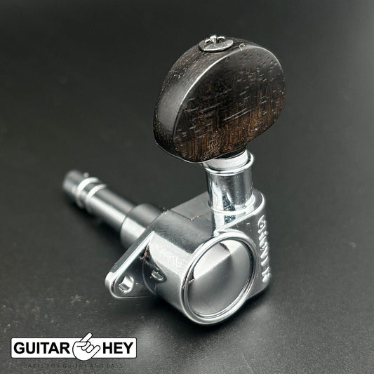 NEW Grover 106 Original Locking Rotomatic Tuners LARGE EBONY Buttons 3x3, CHROME