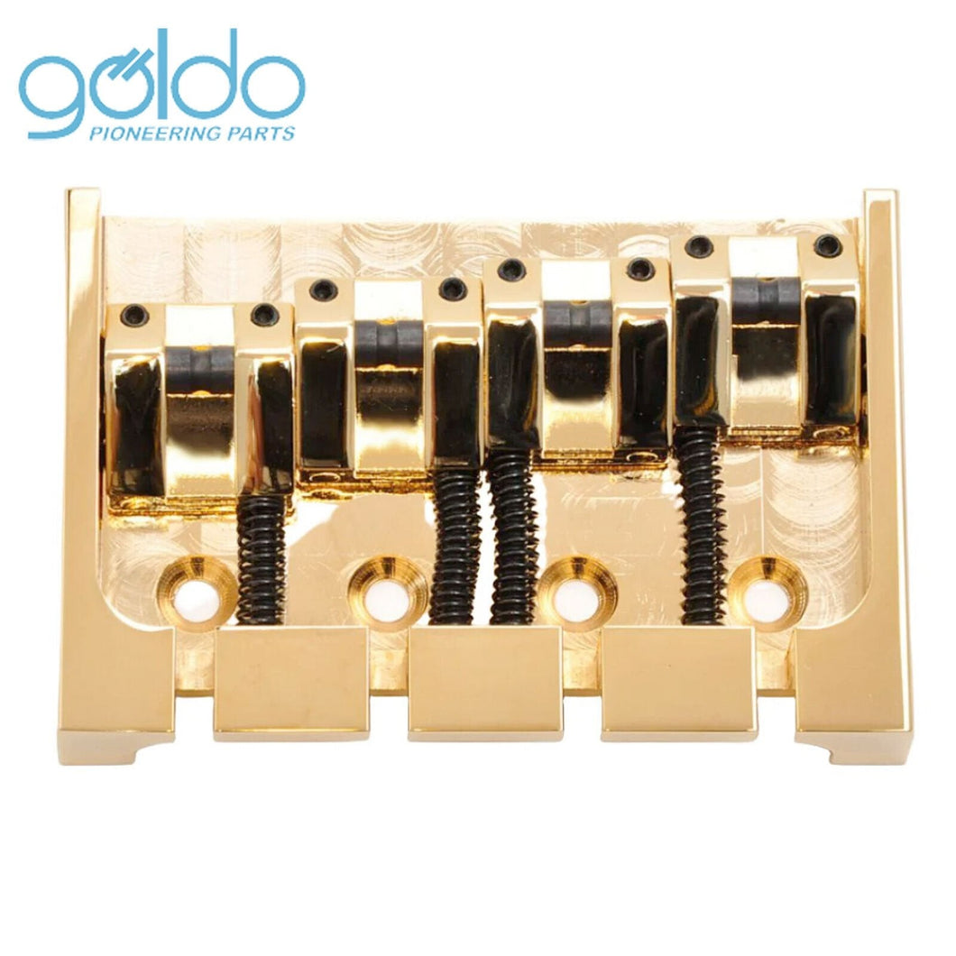 NEW Goldo HWG4 Deluxe 4D Bass Bridge 4 String BRASS Baseplate - GOLD