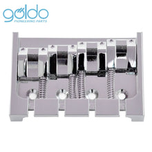 Load image into Gallery viewer, NEW Goldo HWG4 Deluxe 4D Bass Bridge 4 String BRASS Baseplate - CHROME