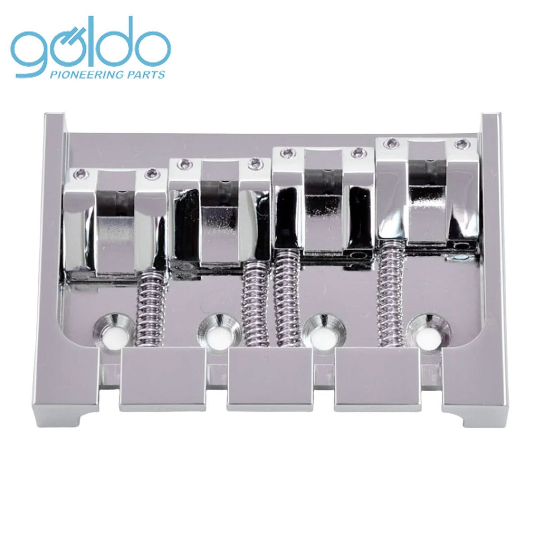 NEW Goldo HWG4 Deluxe 4D Bass Bridge 4 String BRASS Baseplate - CHROME