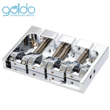 Load image into Gallery viewer, NEW Goldo HWG4 Deluxe 4D Bass Bridge 4 String BRASS Baseplate - CHROME