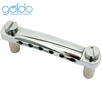 NEW Goldo HW10 Stop Tailpiece M8 Metric Studs & Anchors Import Guitars - CHROME