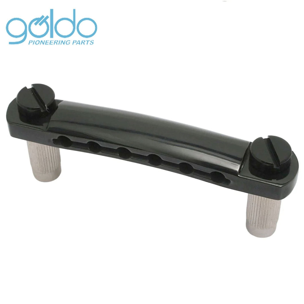 NEW Goldo HW10 Stop Tailpiece M8 Metric Studs & Anchors Import Guitars - BLACK