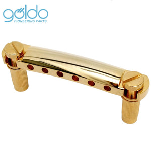 NEW Goldo HW10 Stop Tailpiece M8 Metric Studs & Anchors Import Guitars - GOLD