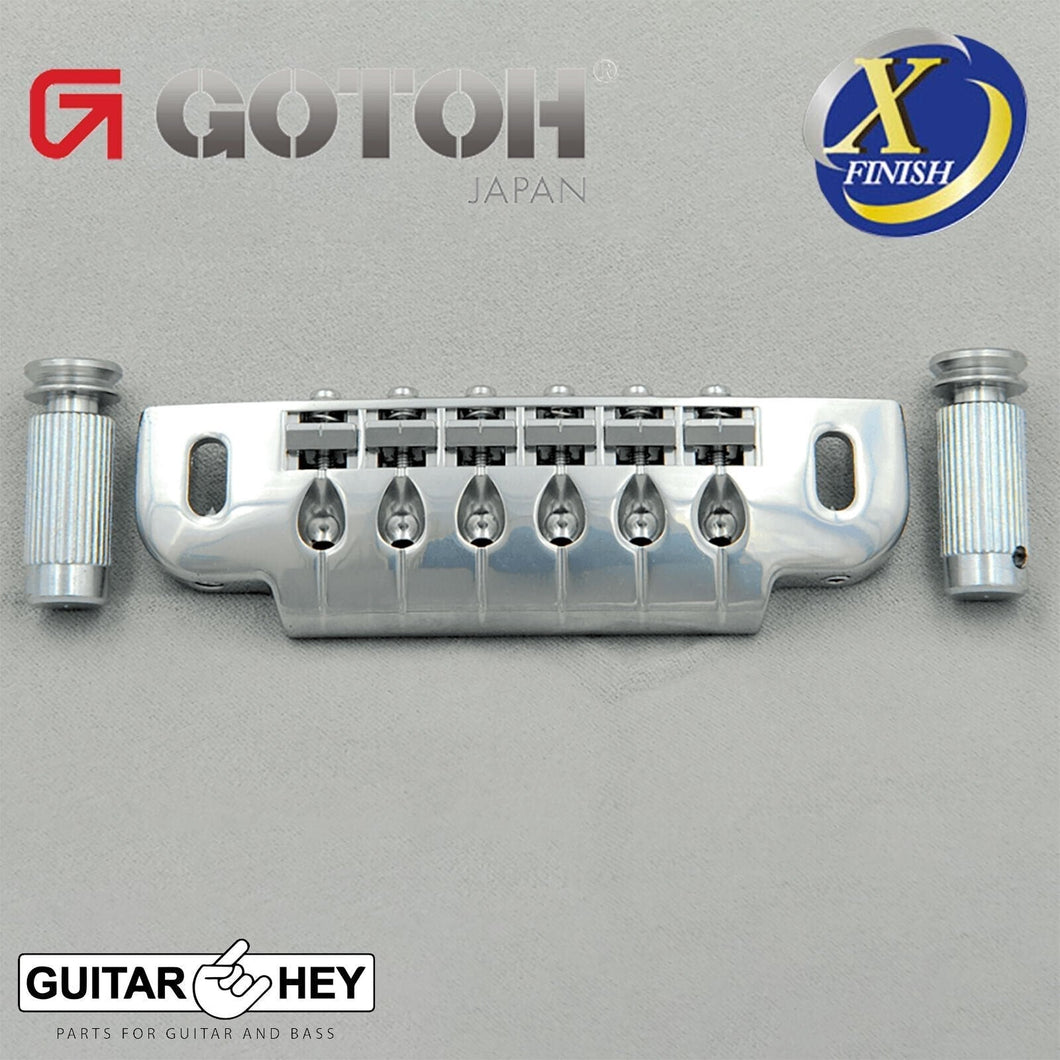 NEW Gotoh 510UB Wrap Around Guitar Bridge Tailpiece Stud Lock -X CHROME ANTIQUE