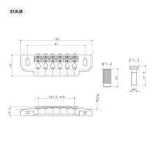 Carregar imagem no visualizador da galeria, NEW Gotoh 510UB Wrap Around Guitar Bridge Tailpiece Stud Lock -X CHROME ANTIQUE