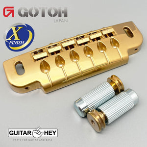 NEW Gotoh 510UB Wrap Around Guitar Bridge Tailpiece Stud Lock - X-GOLD ANTIQUE