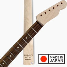 Carregar imagem no visualizador da galeria, NEW TRO Licensed by Fender® Unfinished Tele Neck Maple, Rosewood Fingerboard