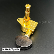 Carregar imagem no visualizador da galeria, NEW Grover 106 Original Locking Rotomatic Tuners LARGE EBONY Buttons 3x3 - GOLD