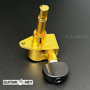 NEW Grover 106 Original Locking Rotomatic Tuners SMALL EBONY Buttons 3x3 - GOLD