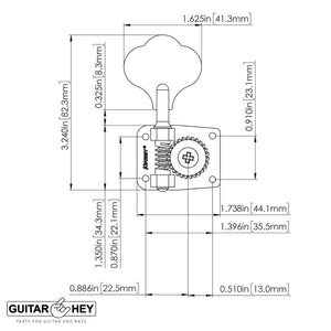 (4) Hipshot HB10 Bass Machine Heads Tuners for Fender Japan Mustang Bass, NICKEL