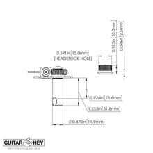 Load image into Gallery viewer, (4) Hipshot HB10 Bass Machine Heads Tuners for Fender Japan Mustang Bass, NICKEL