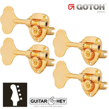 Load image into Gallery viewer, NEW Gotoh GB11W 4 in Line Bass Tuners Tuning Keys 20:1 LEFT-HANDED - GOLD