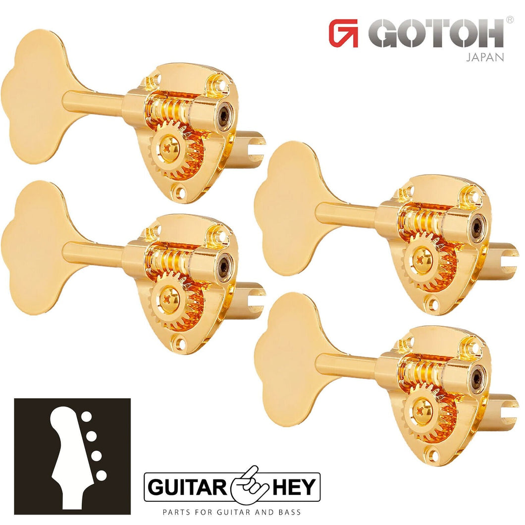 NEW Gotoh GB11W 4 in Line Bass Tuners Tuning Keys 20:1 LEFT-HANDED - GOLD