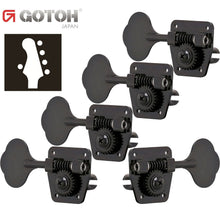 Load image into Gallery viewer, NEW Gotoh GB2 L1+R4 Clover Leaf 5-String Bass Tuners 26:1 Gear Ratio 1x4 - BLACK